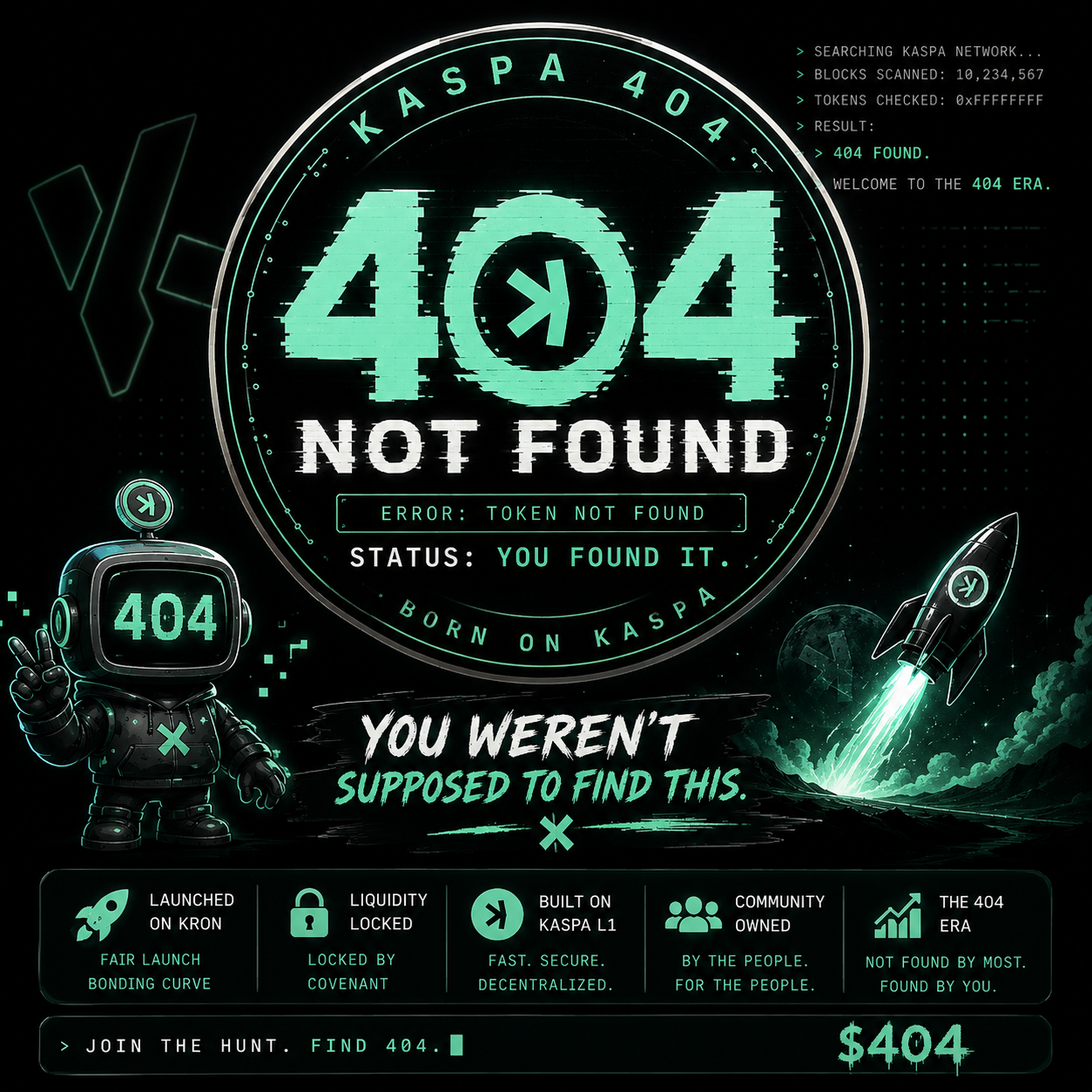 Kaspa 404 launch artwork